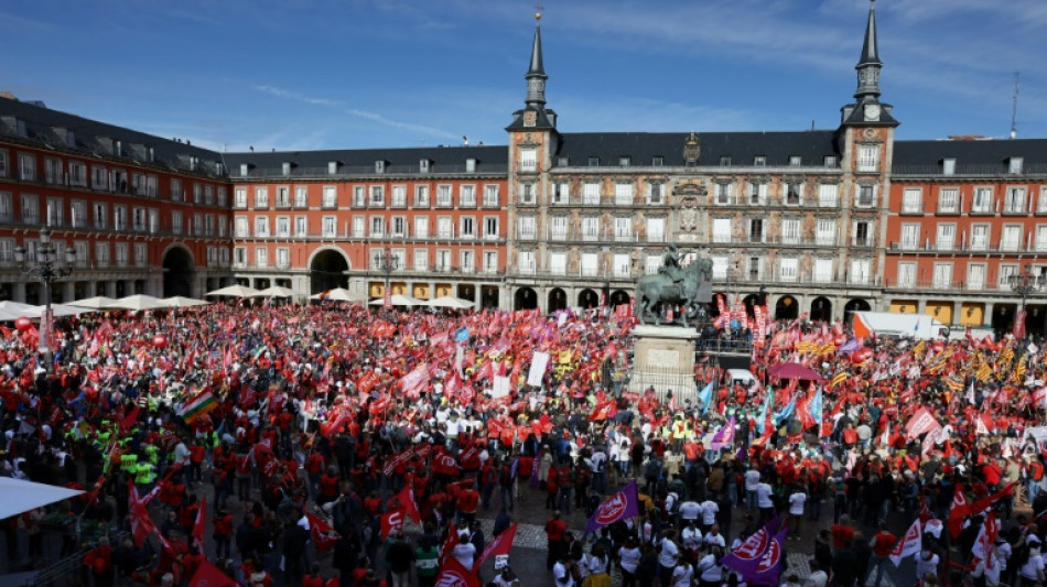 Thousands rally in Spanish capital for pay hikes as costs soar