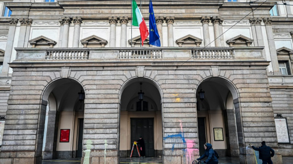 Climate activists hurl paint at La Scala entrance in Milan