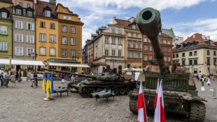 Russian tanks damaged in Ukraine on display in Warsaw